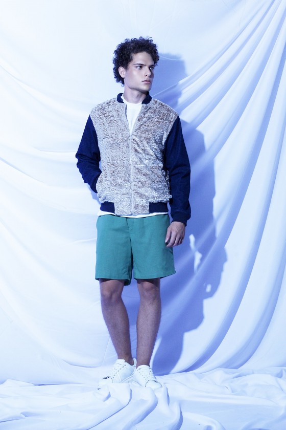 Jacket Bomber Pelos Bege Jeans