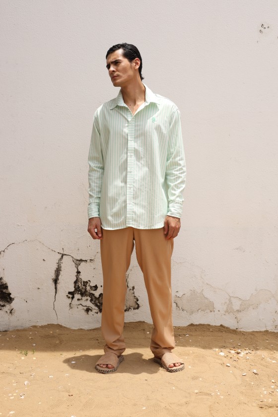 Calça Classic Linho Misto Caqui