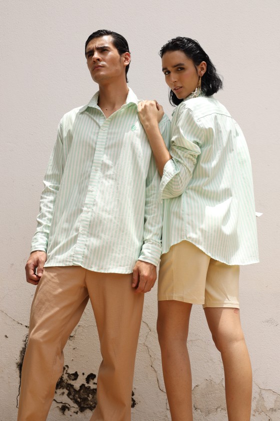 Camisa M/L Listrada Pistache