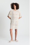Vestido T-shirt Tricot Bordado Off White