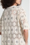 Vestido T-shirt Tricot Bordado Off White