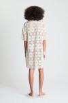 Vestido T-shirt Tricot Bordado Off White