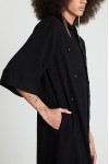 Chemise Lírios Bordados Preta