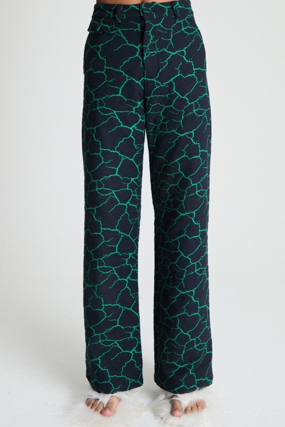 Calça Rachaduras Verdes